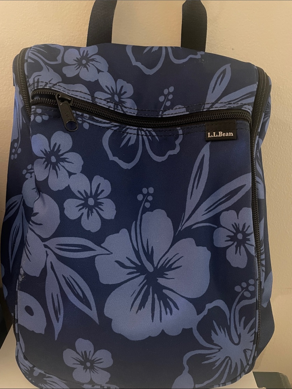L.L. Bean Navy Blue Floral Toiletry Bag